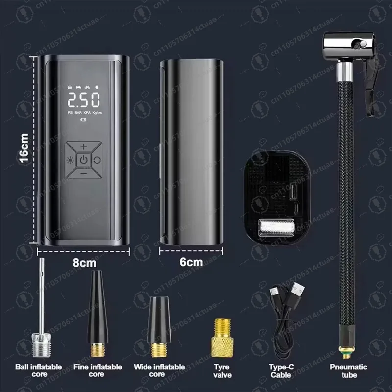 ضاغط هواء محمول هادئ، مضخة هواء سريعة التضخم، مناسبة لجميع أنواع المركبات والكرات الرياضية - هواء يجب اقتناؤه