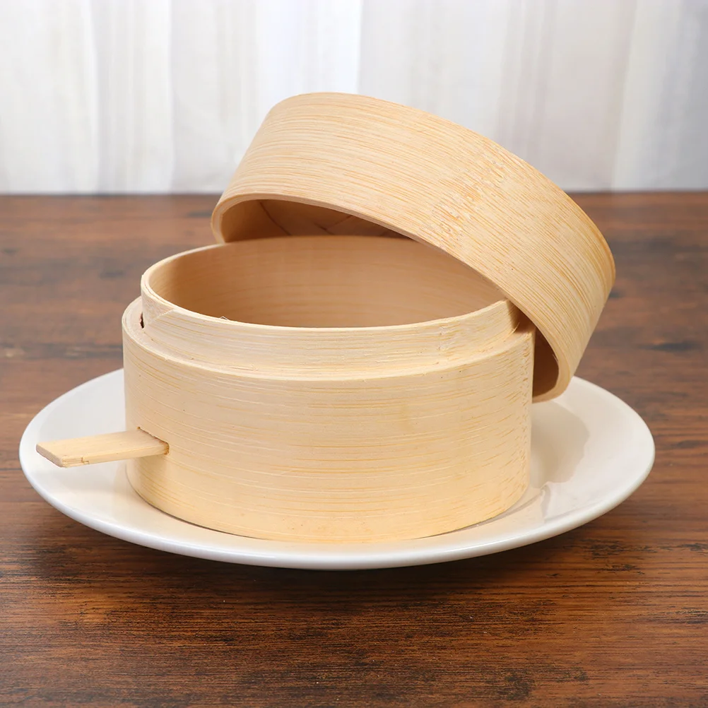 

1Set Wooden Steamer Basket Round Steamed Rack Diameter 9Cm Wooden Lid Chinese Steamer Cooking Accessories Dumplings Dessert Rice