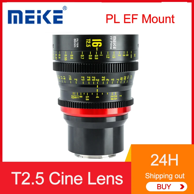 MEKE 12mm 16mm T2.5 Cine Lens Full Frame For PL EF Mount Professional Picture Video Shooting Photography For Canon C700 C500II