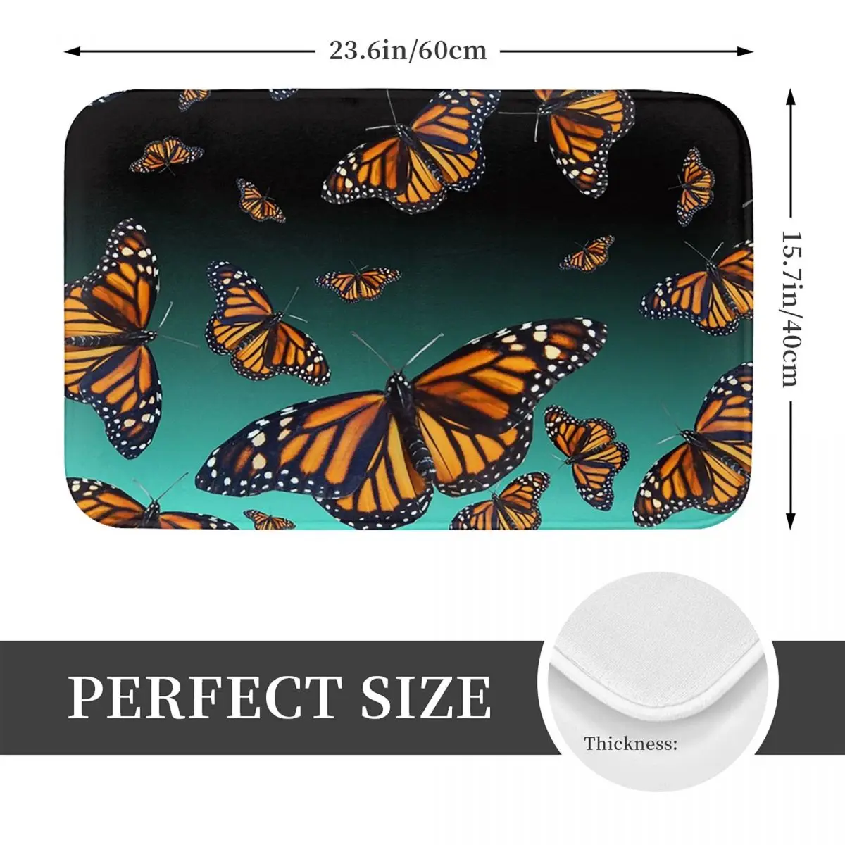Blue And Orange Monarch Butterfly Anti-slip Doormat Floor Mat Durale Carpet Rug for Kitchen Entrance Living room Footpad Mats