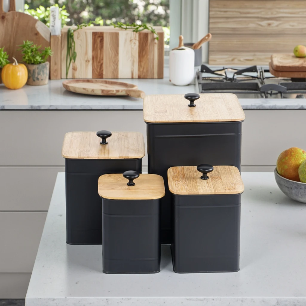 Rustic Vintage Farmhouse 4-in- - Coffee Tea And Sugar Canister Set 评论和价格