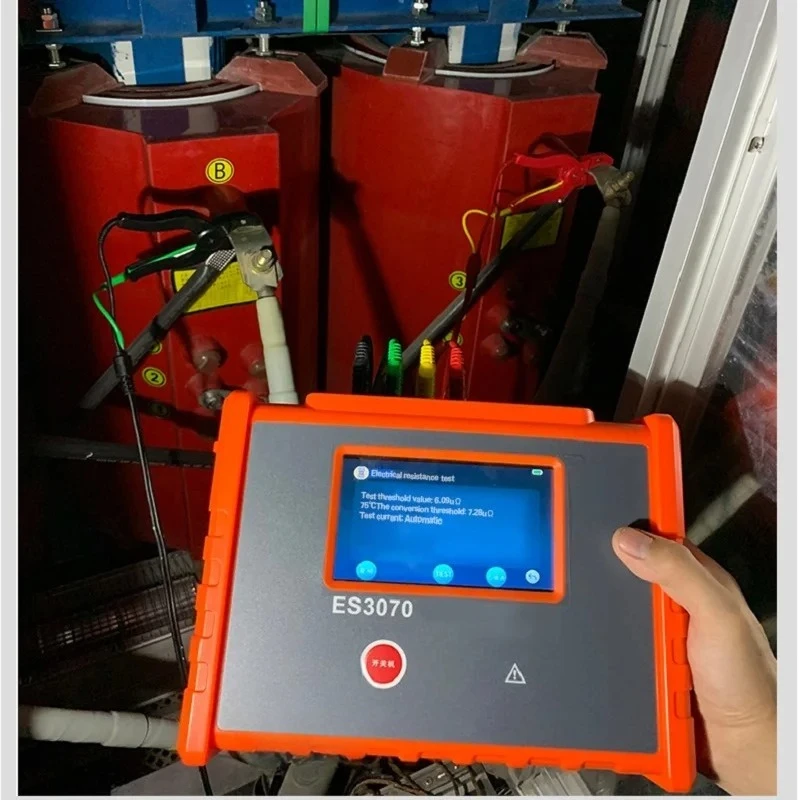 

ES3070 Transformer Winding DC Impedance Tester Detect Range 10.0uΩ-50.00KΩ 10A Handheld Anti-overload Function Data Storage Loop