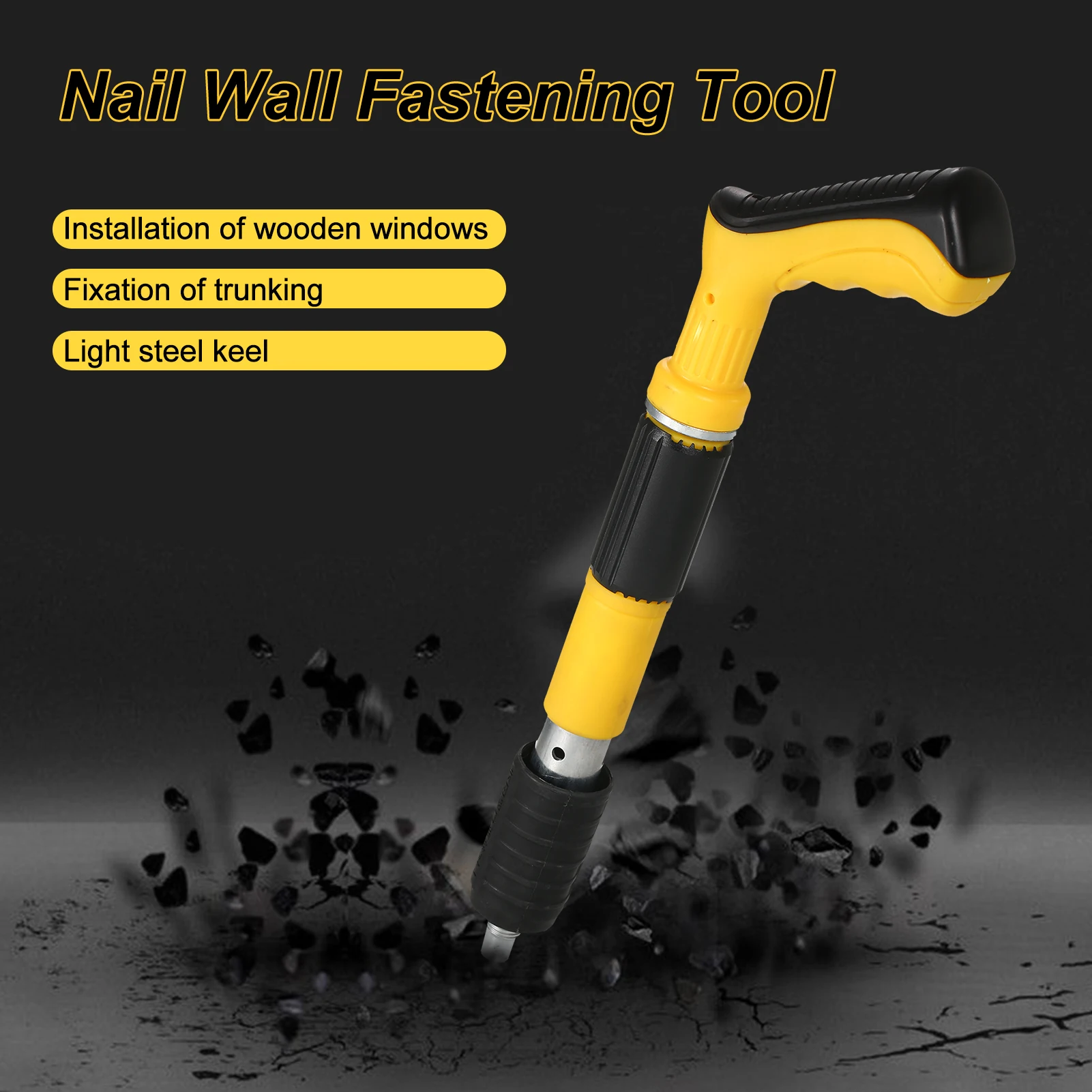 Nail Wall Fastening Tool High-pressure Nail Gun Manual Steel Nail Gun Strength Adjustable with 20 Nails for Home DIY Tools