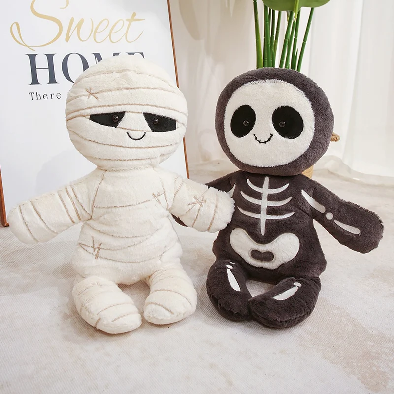 Cartoon Mummy Skull Man Plush Toy Creative Halloween Ghost Soft Stuffed Fun Holiday House Decoration Pendant Birthday Gift