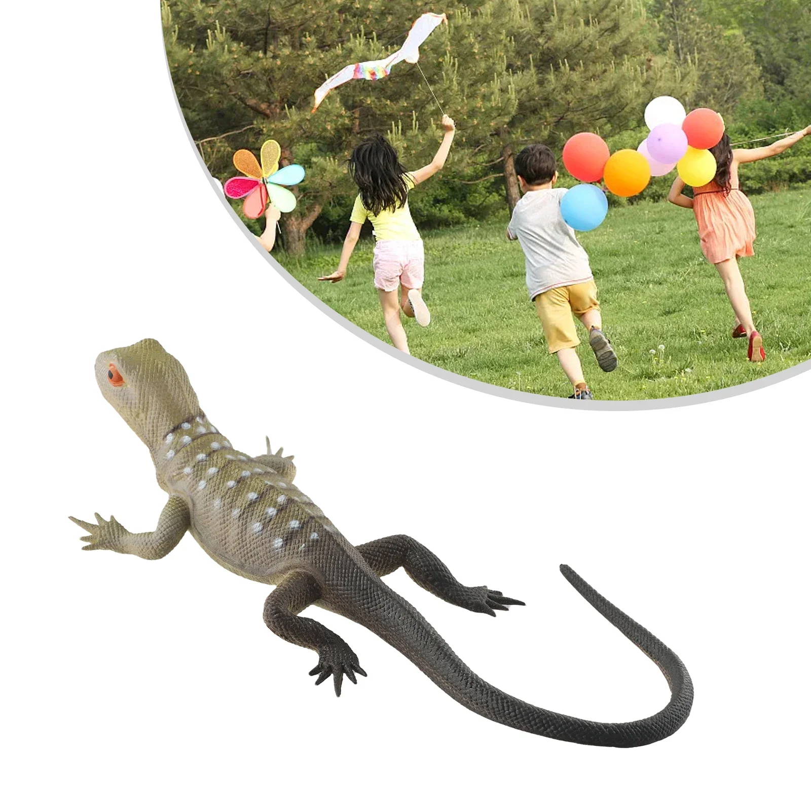 Soft Feel Lifelike Shape Rubber Lizards Rubber Zoo Reptile Vivid Soft Rubber Lifelike Shape Lizard Figure Prop Kids