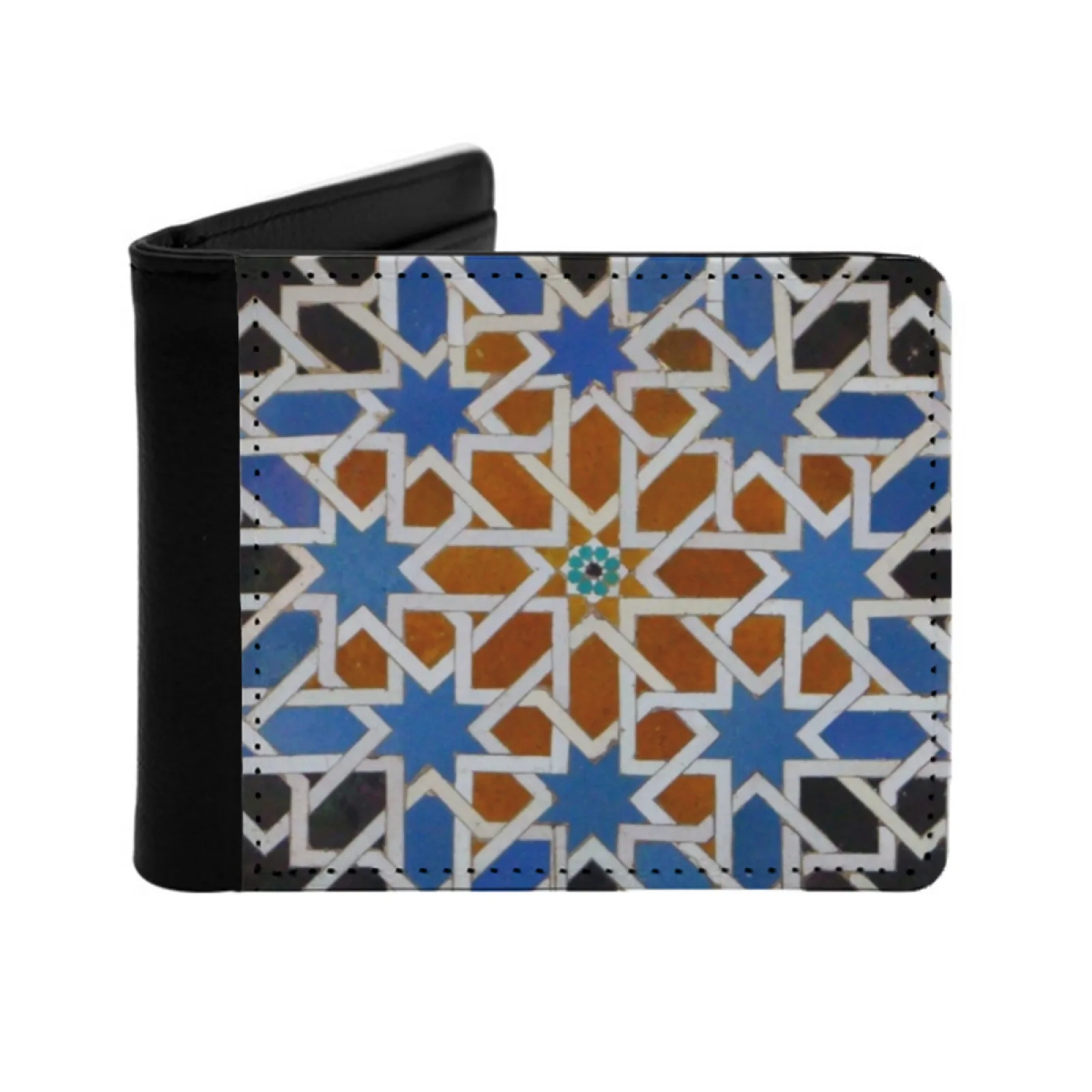 Seville Islamic Tile Pattern 1 Men Wallets Card Man Wallet Short Purse Bi-Fold Personalized Purses Seville Sevilla Spain Tile