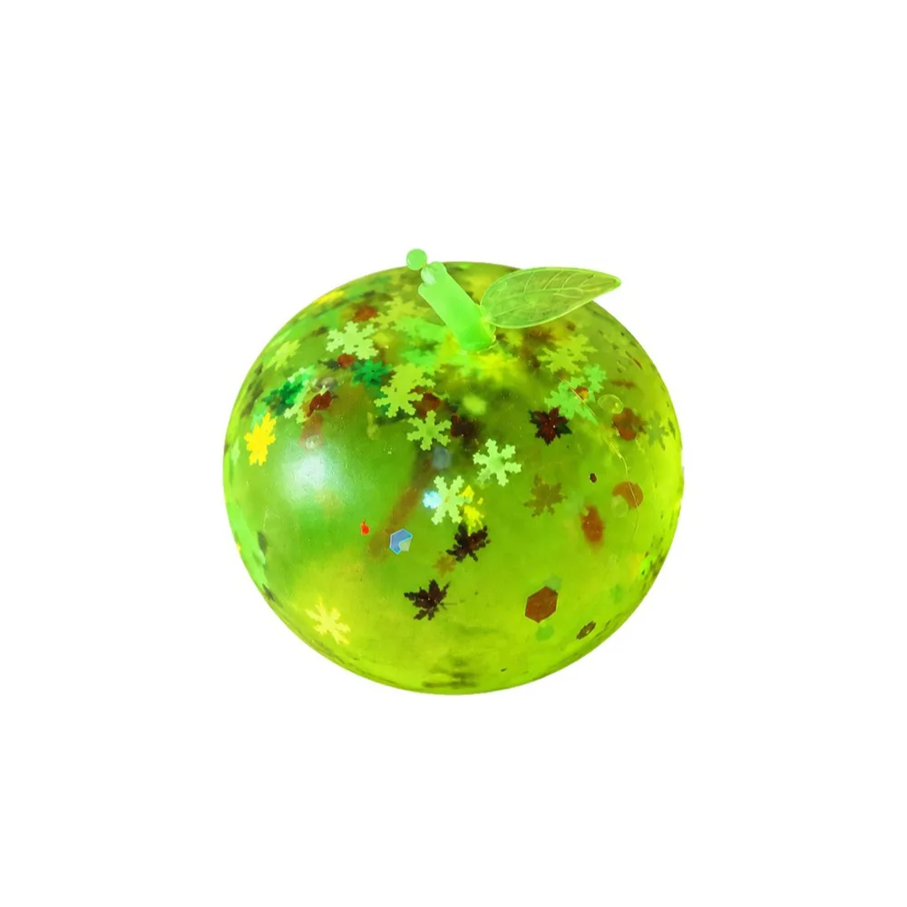 Soft TPR Christmas Snowflake Squeeze Toy Transparent Glitter Sequins Fruits Squishy Toys Kneading Mini Glitter Squeeze Ball