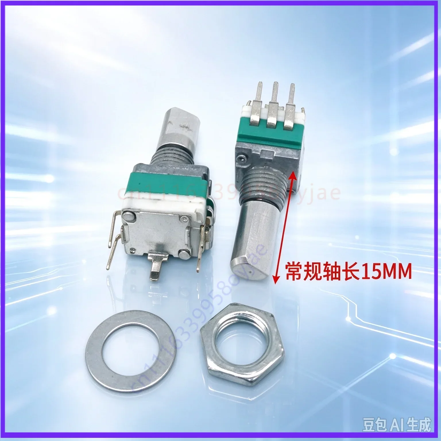 20pcs  Vertical Single Gang Potentiometer 097 With Push Switch B103 B503 B104 Half Shaft for Car Audio Volume Control