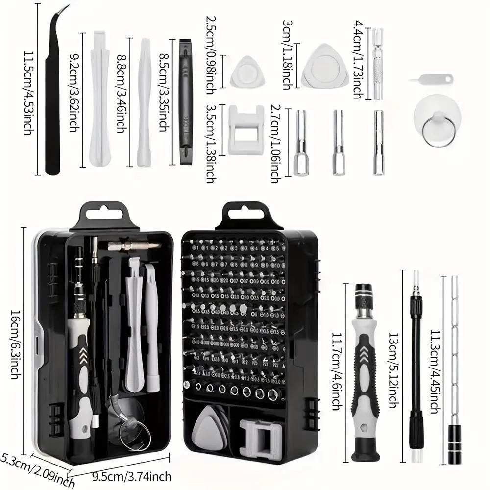 Precision 115 in 1 Screwdriver Set with Box Disassembly Multi-bits Screwdriver Multi-function Mini Magnetic Repair Tools Kit