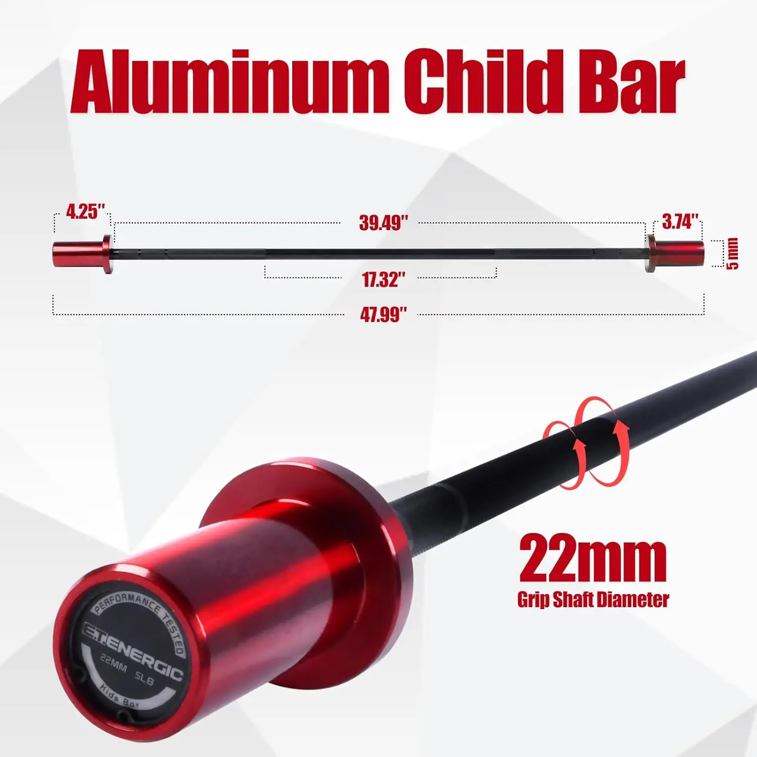 Beginner Strength Training, Kids & Women, Steel, Silver, 5LB, Compatible with 2-Inch Plates
