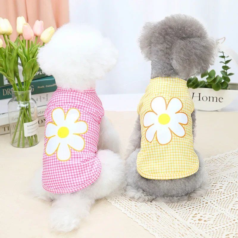 Cute Printed Summer Dog Clothes At Home and Outdoor Small and Medium Pet Dog Vest Cartoon Shirt Supplies Dog Costume  Pets Ropa