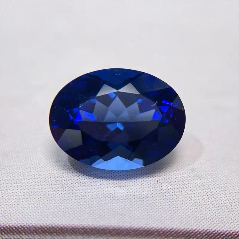 ATop Quality Lab Grown Sapphire Oval Shape Royal Blue Color Charms for Diy Jewelry Making Materials Selectable   Certificate