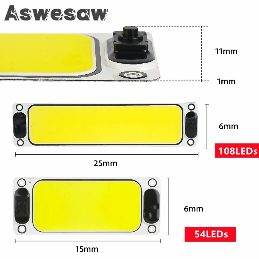 

With Switch LED Chip 54/108 COB Reading Night Light Interior Light Ceiling Lamp Van Lorry Truck Camper Boat Room Decoration