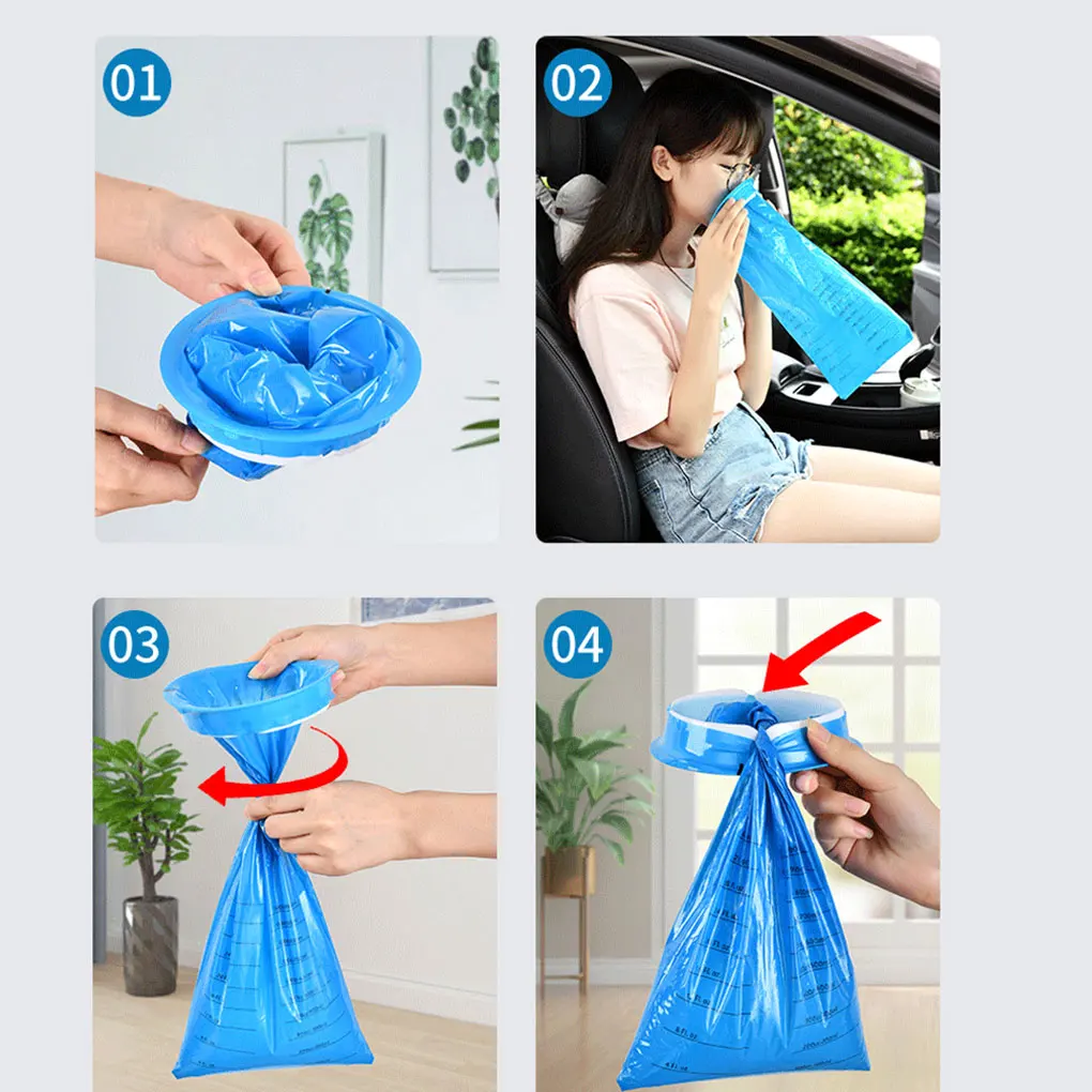 20pieces Durable And User-Friendly Disposable Vomit Bags For Car And Airplane Portable PE Durability