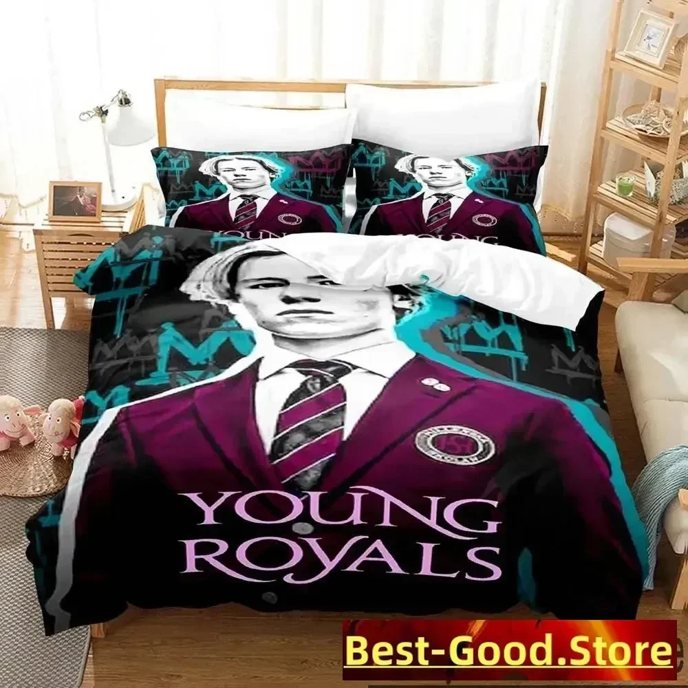 Juego de cama con estampado 3D de Young Royals, funda nórdica, funda de edredón, funda de almohada, edredón king Queen Size, juego de cama para niños y adultos