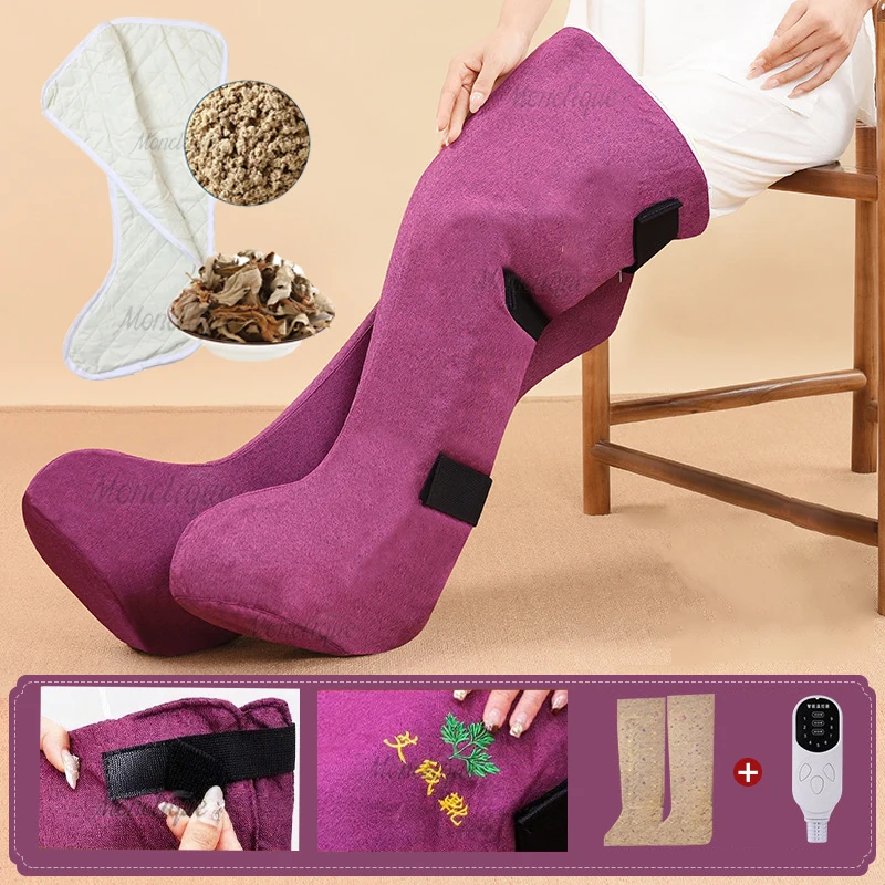 

Длинные сапоги-трубочки для прижигания, электрический подогрев, массажер для ног, полынь, компрессия тепла, для пожилых людей, холодные ноги, теплая грелка для коленных суставов