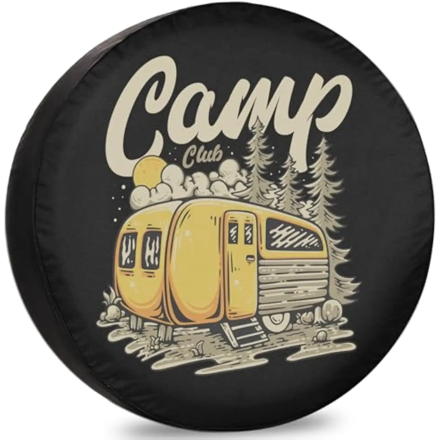 

Camp Club Vintage Camper Trailer Spare Tire Cover Weatherproof Dust Protection for RV SUV RV