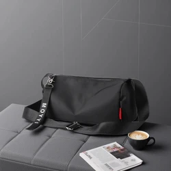 Men's Trendy Messenger Shoulder Bag Student Sports Waterproof Crossbody Sling Bags Leisure Design for Outdoor Solid Lightweight