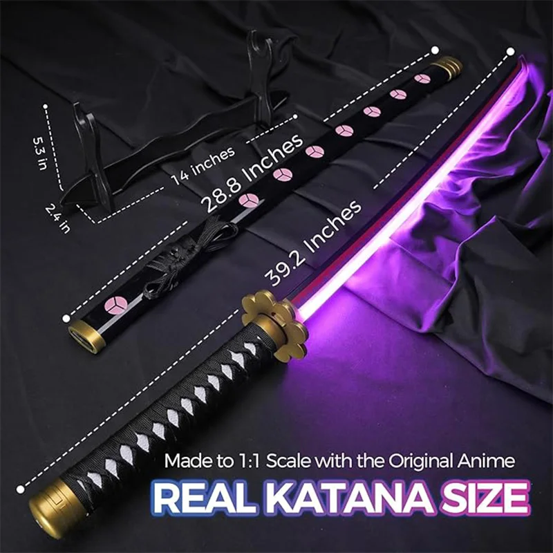 Nouveau LED éclairer Roronoa Zoro Katana épée Yubashiri Sandai kitetsu cadeau d'anniversaire