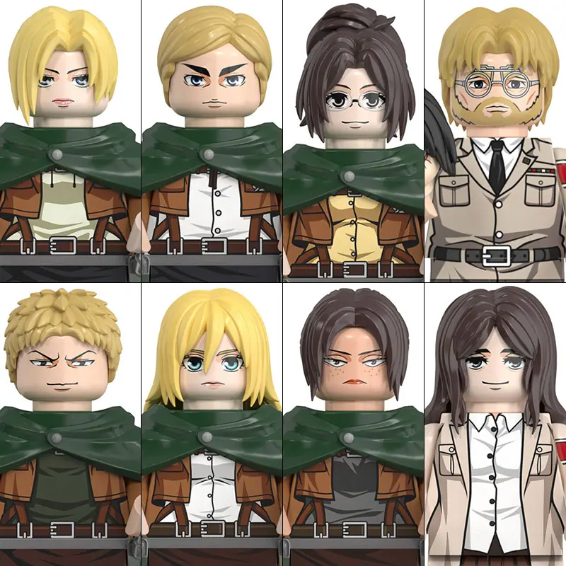 WM6165 ataque a los Titanes Levi Ackerman Eren Mikasa gigante Annie anime japonés ladrillos mini figuras de juguete de acción bloques de construcción regalos