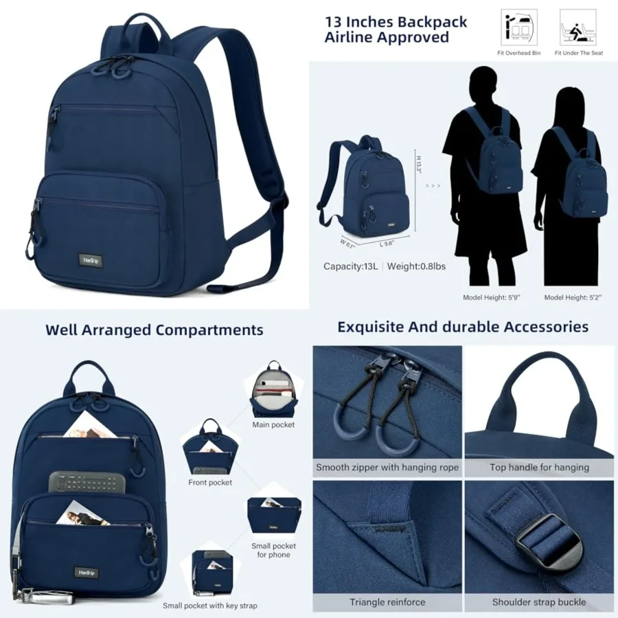 

Carry On Travel Backpack For Men Women, Small Mini Work Bag Personal Item Backpacks, Camping Back Pack Lightweight Hiking Daypa
