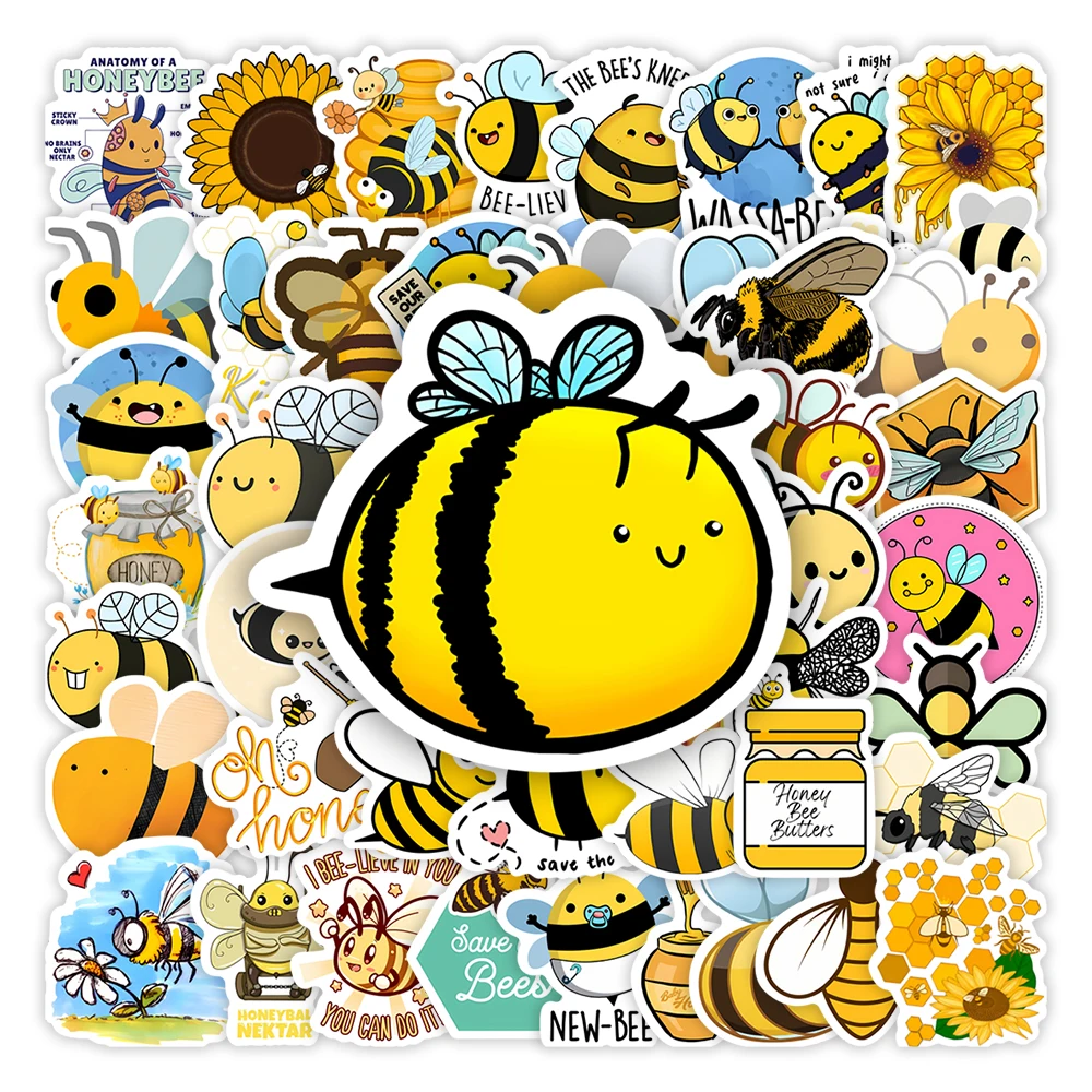 

Cute Cartoon Honey Bee Stickers Insect DIY Kids Toys Decorative Decal for Scrapbook Laptop Phone Luggage Bottles Waterproof