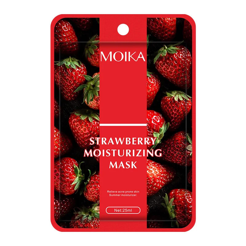1pcs Skin Care Natural Fruit Plant Facial Mask Moisturizing Oil-Control Strawberry Cherry Pomegranate Green Tea Rose Coconut