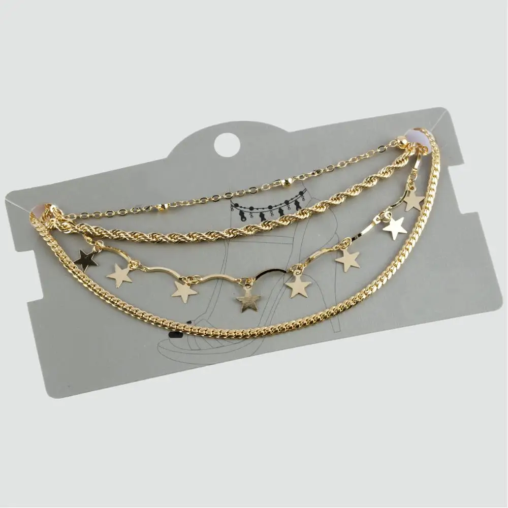 4'lü Luxury Star Figured Anklets