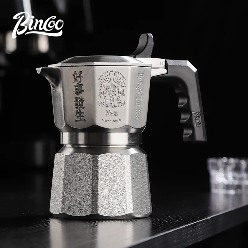 Bincoo 3-Valve 316 Stainless Steel Moka Pot – Single/Dual Valve Option, Home Outdoor Espresso Coffee Maker