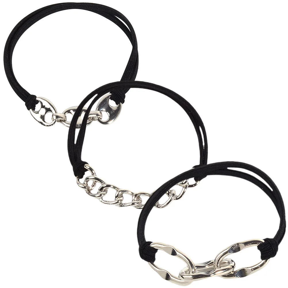 

3Pcs Elastic Hair Ties Women Girls Ponytail Holders Wrist Bracelets Stretchy Hair Bands for Workouts Daily Wear