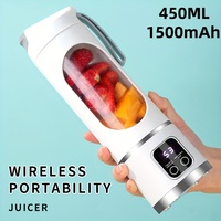 New Portable juicer Charging MINI Crushed Ice Electric Juicer Powerful Motor Home 450ML Large Capacity Digital Display Juice Cup