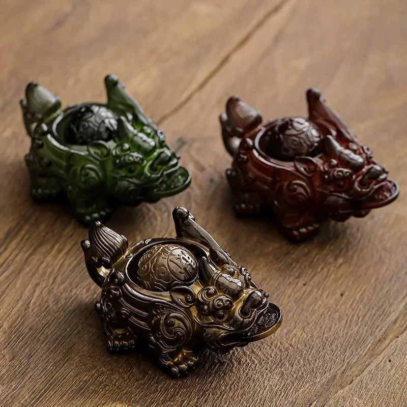 

Resin Color-Changing Tea Pet Toad Figurine Statue Ornament Boutique Tea Table Decoration Office Desktop Lucky Decor Crafts