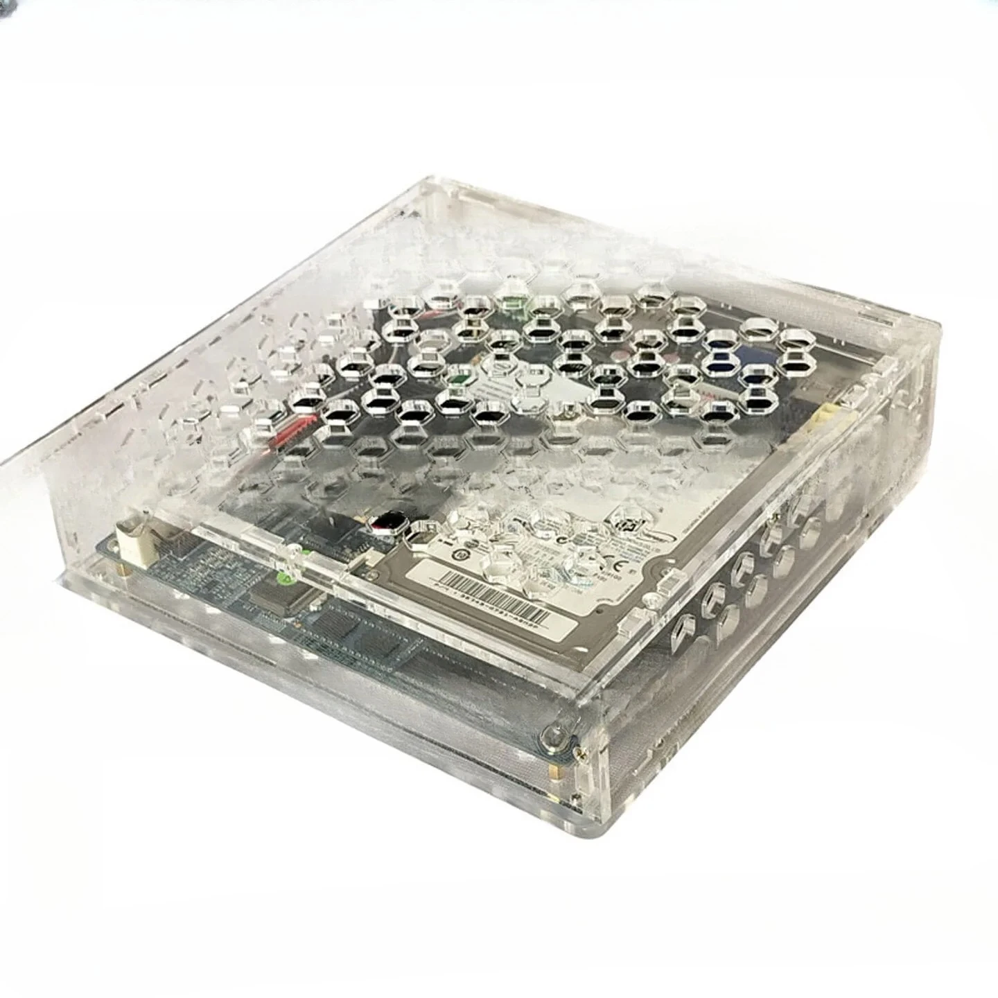 ITX Small Chassis Mini Compact Acrylic Plexiglass DIY Display Core Computer Onboard DC Industrial Control Main Board Portable