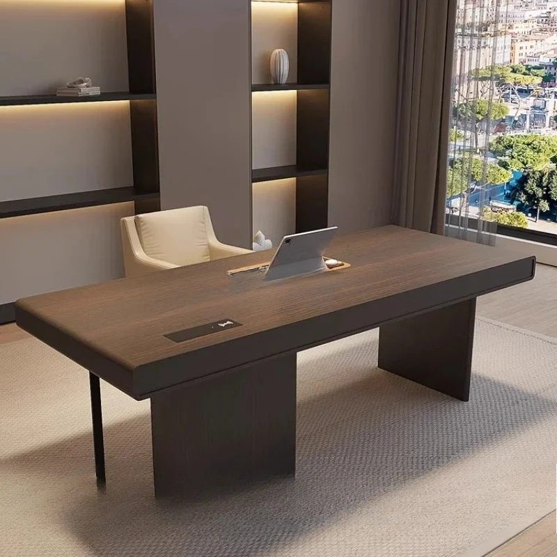 LT light luxury minimalist solid wood desk modern double study living room home high-end computer boss desk