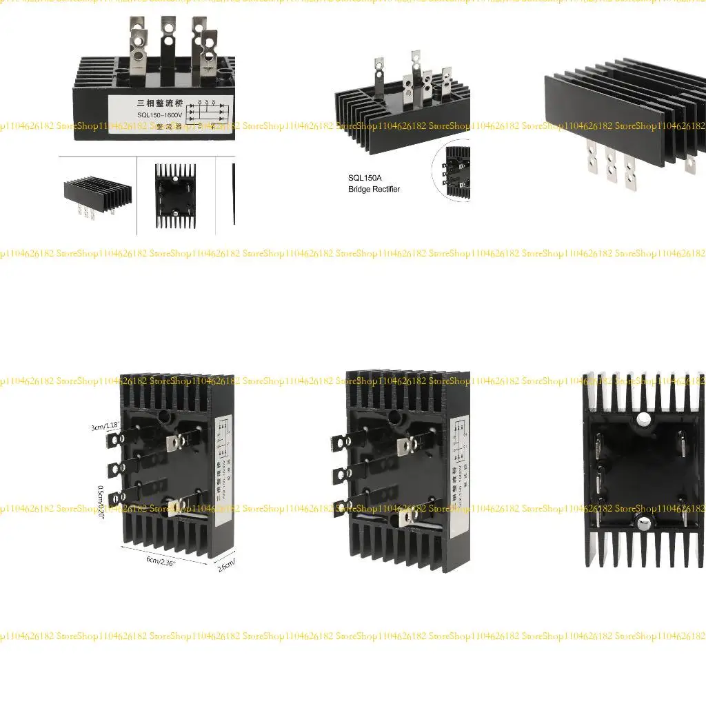 

Q2Q4 Three-Phase Diode Bridge Rectifier 150A High Power 1000-1600V Electrical Accessory 5 Terminal Diode Rectification Module