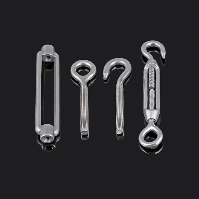 1Pcs Eye Turn Buckle Rope Tension Hardware Accessories Adjustable Hook Rigging Eye Screw M4 M5 M6 M8 M10 M12 M14 M16