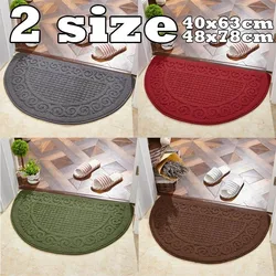 Rubber Half-round Doormat for Home Front Door Indoor Non Slip Entrance Hallway Bathroom Carpet Rugs Durable Floor Mats Doormats