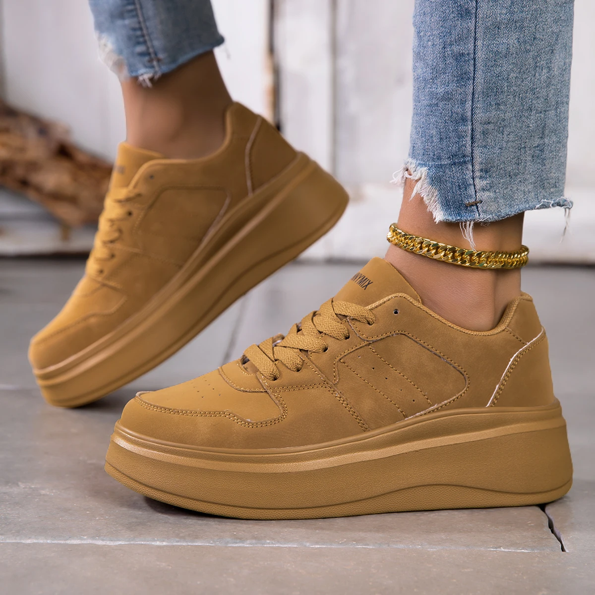 Women's Vulcanize Shoes Flat Classic Sports Lace up Skateboard Board Shoe Walking White Running Sneakers view 5