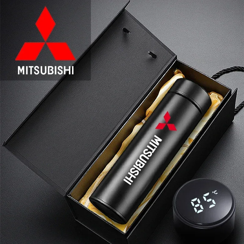 

Car Logo Smart Thermos Mug With Temperature Display For Mitsubishi Asx Lancer Pajero 4 Outlander 3 Xl l200 EX10 X Colt Pajero