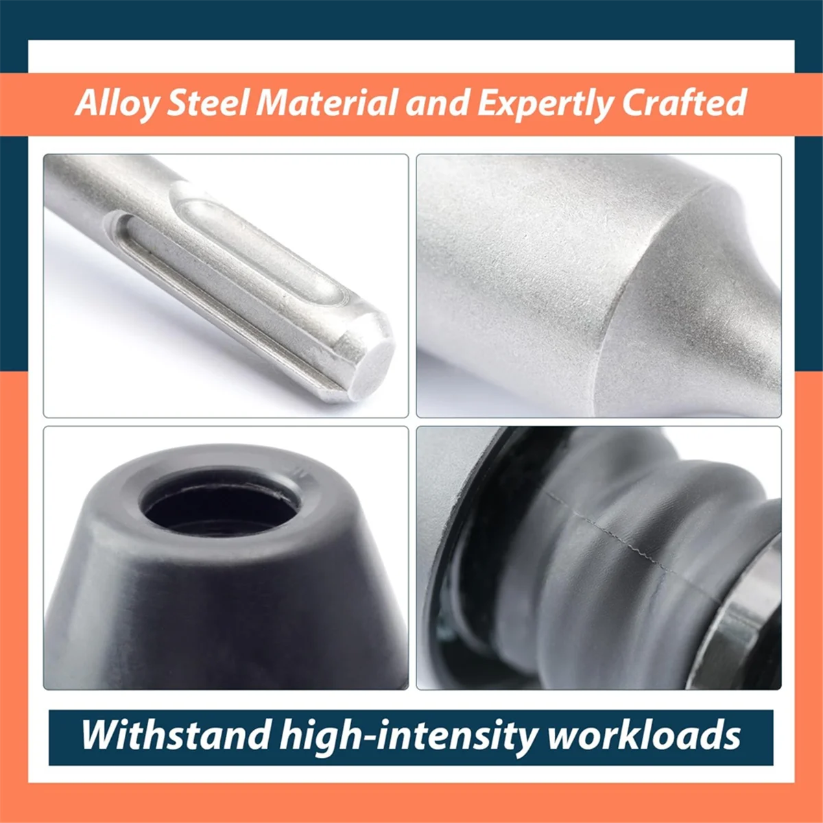 Adaptador A62X para SDS-Plus a SDS-Max de 8-1/4 pulgadas de largo Compatible con adaptador de acero de aleación de martillo perforador