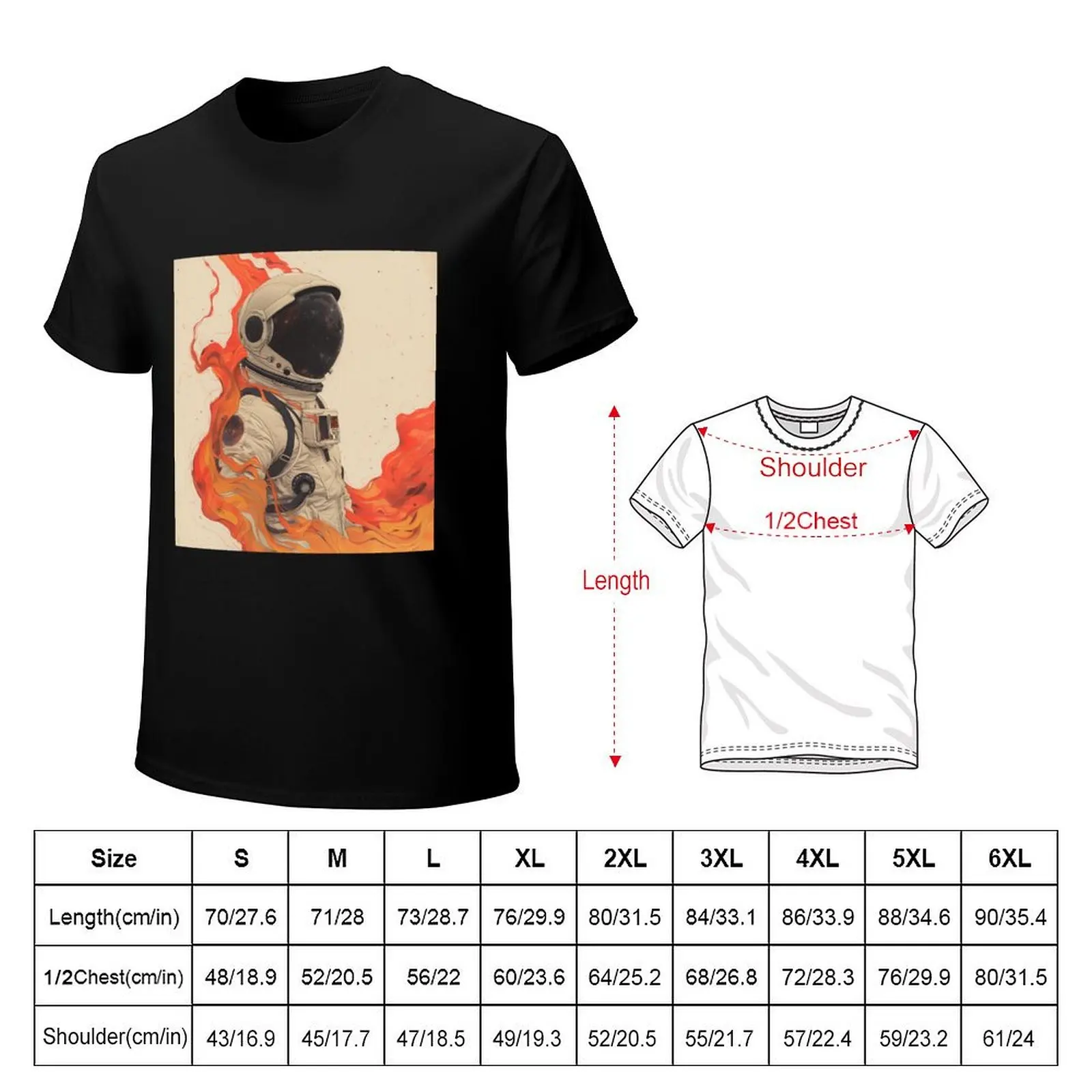 Galactic Inferno minimal illustration T-Shirt Halloween Casual T-Shirt