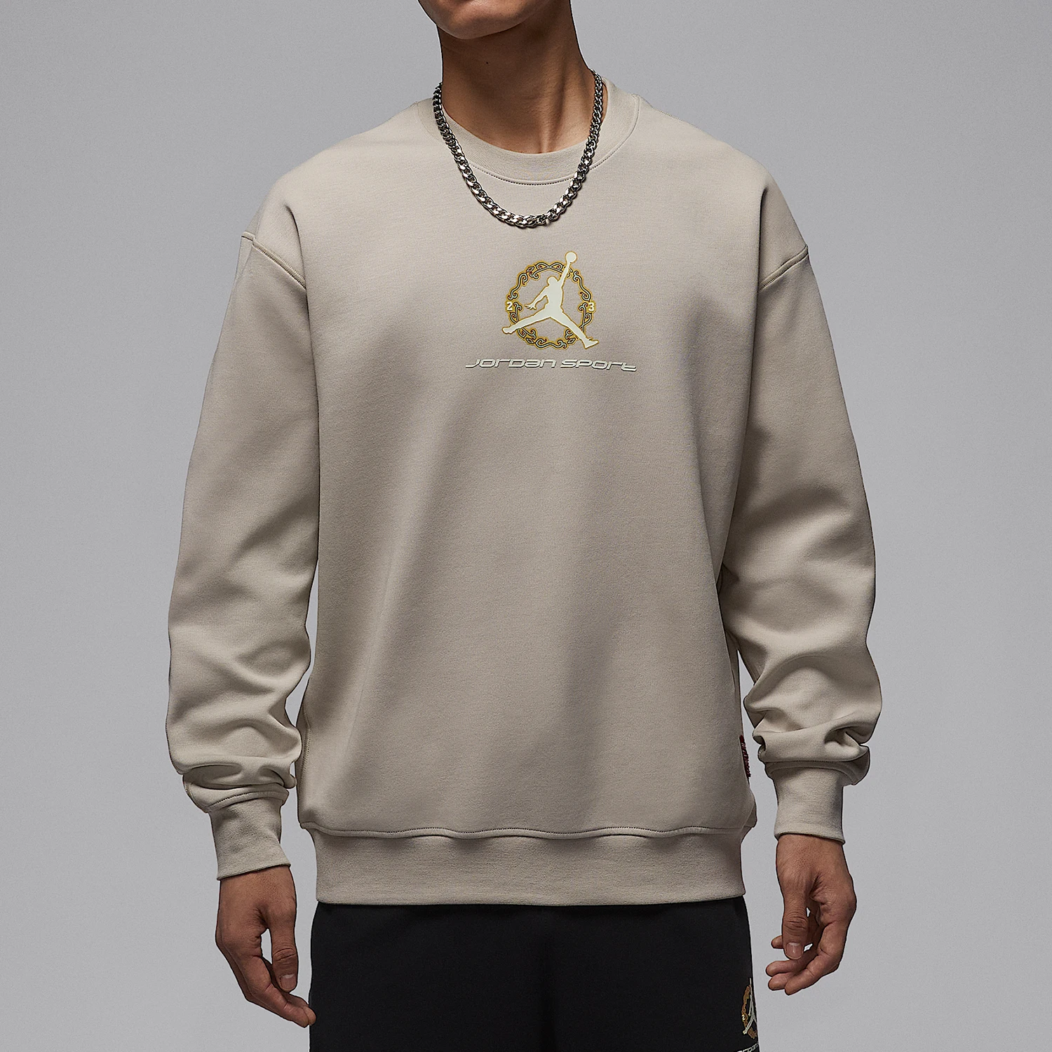 

Оригинальная мужская износостойкая толстовка Nike JORDAN с круглым вырезом и принтом IQ3953-236