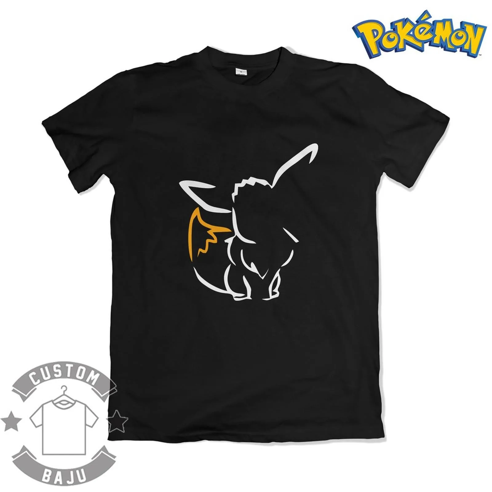 2025 Estate Pokémon Anime Kaos Eeve 100% Puro Cotone Stampato T-Shirt Da Uomo Harajuku Allentato Casual Versatile a maniche corte Allentato Y2k