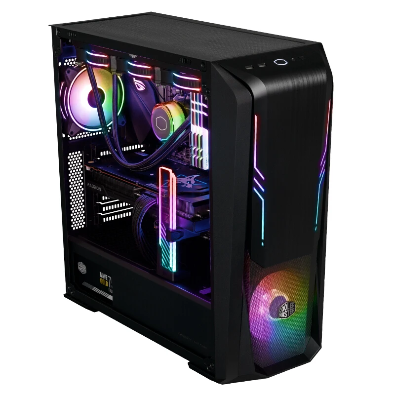 Imagem -05 - Cooler Master-mid Tower Case com Grande Transparência Lateral Chassi de Computador Desktop Vidro Temperado Masterbox500 E-atx