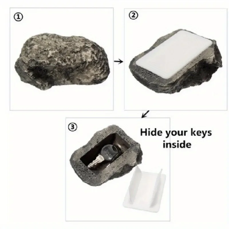 1PC Decorative Rock Hide Spare Keys Look and Feel Like Real Stone Safe Hidden Box Secret Box Interior Decor Outdoor Decor