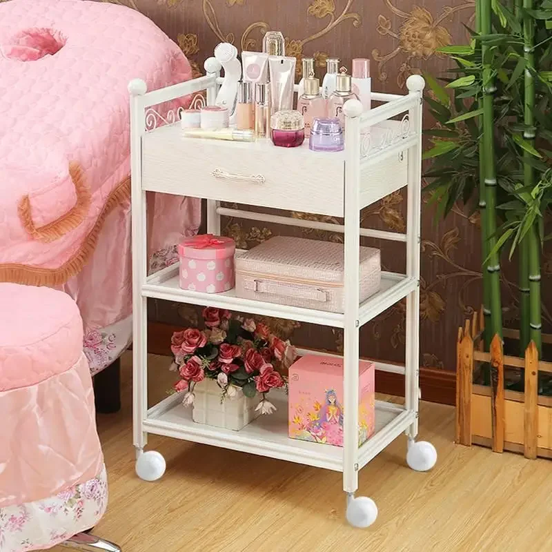 

Beauty Barbershop Bedroom Salon Trolley Multifunction Tool Cart Bedside Salon Trolley Carrello Attrezzi Beauty Furniture HYST