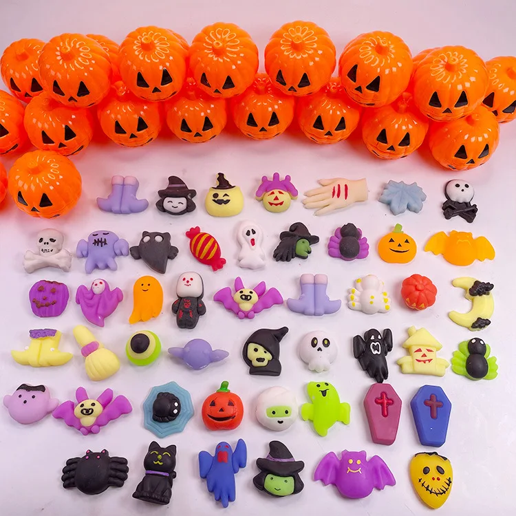 2023 Halloween Mochi Squishy Fidget Toys Horror Pumpkin Skull Head Ghost Spider Squeeze Stress Reliever Toys Halloween Gift