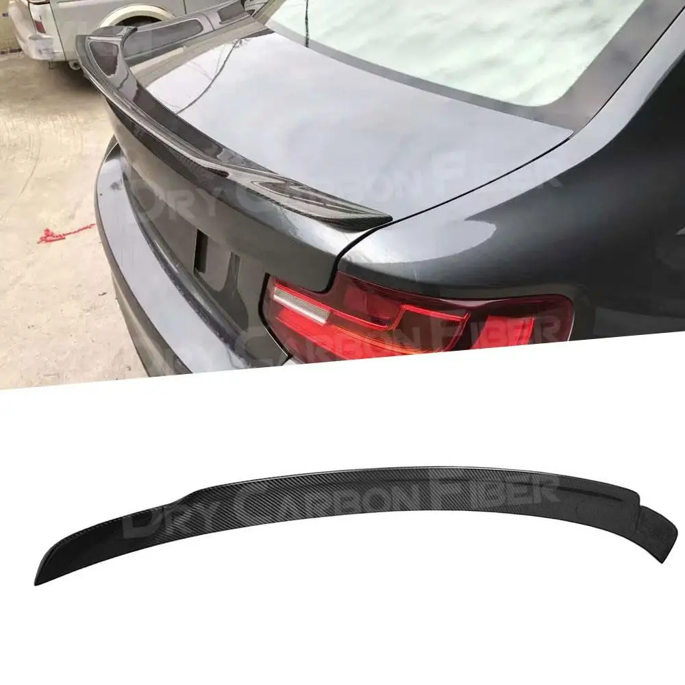 

For BMW 2 Series F22 F23 F87 M2 218i 220i 228i M235i 2014-2018 Rear Spoiler Carbon Fiber FRP Boot Lid Trim Wings Trunk