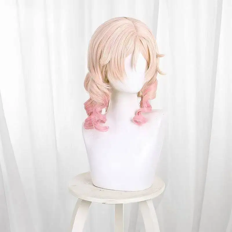 Identity V Perfumer Cosplay Wig Lico Vera Nair Shoulder-length Yellow Pink Gradient Roman Curly Wig Heat Resistant Wigs Carnival