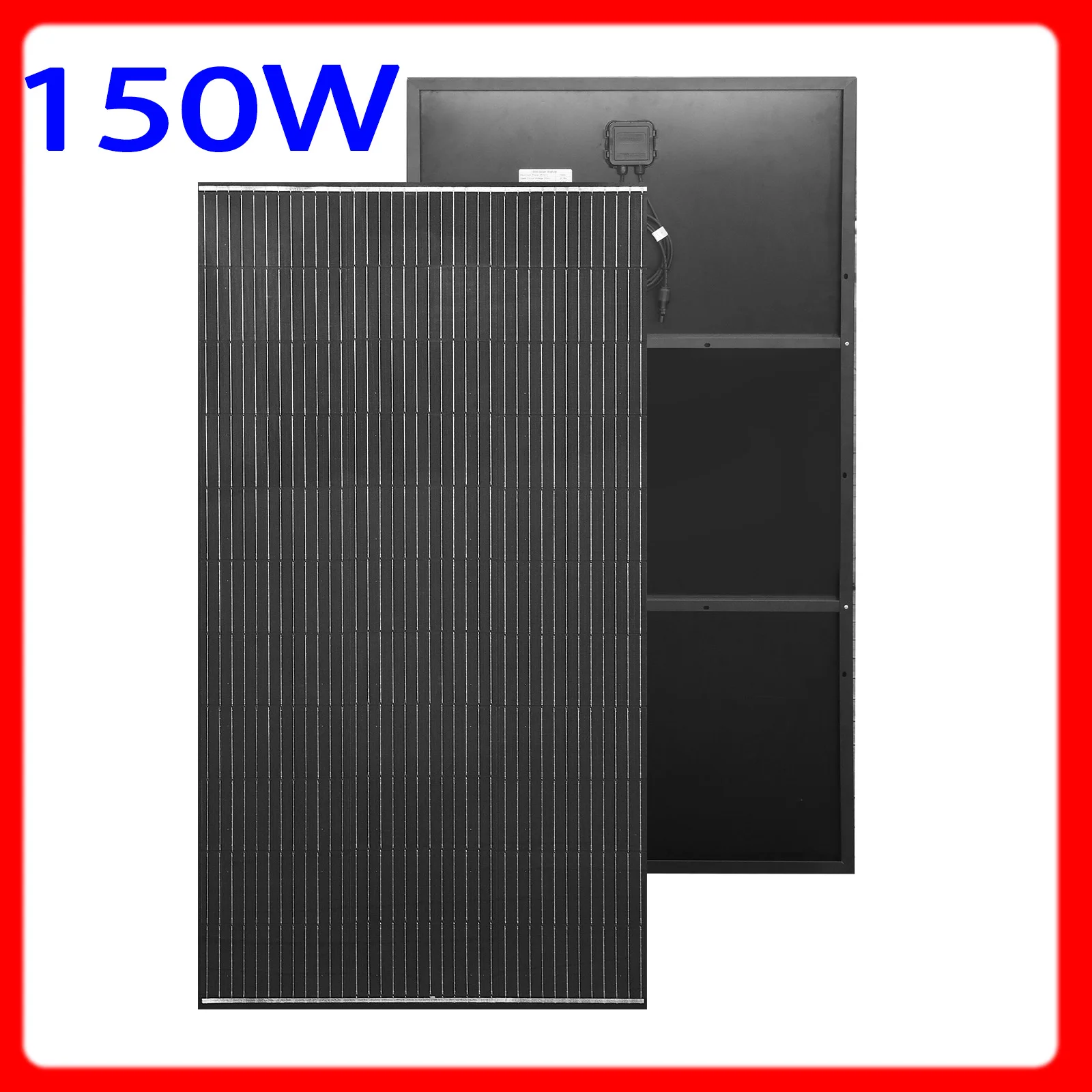 150W Solarpanel mit Leichtgewicht-Aluminiumrahmen 12V Batterieladegerät Photovoltaik-Panel-Set/System für Zuhause Balkon Wohnmobil RV